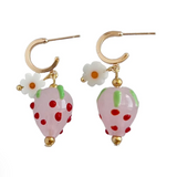 Yellow Dots Studio | Pink Strawberry Earrings