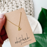 Brushed Brass Heart Necklace