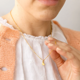 Brushed Brass Heart Necklace