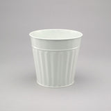White Corrugated Metal Pot