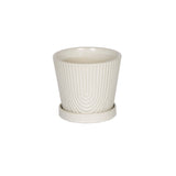 White Pot with Saucer
