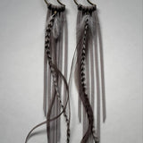 Stay Wild - Leather & Feather Moon Earrings