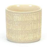 Ceramic Pot with Metallic Gold Line Pattern