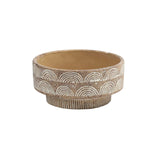Round Cement Bowl with Footed Base