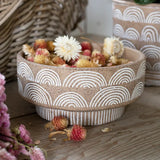 Round Cement Bowl with Footed Base
