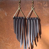 Stay Wild - Leather & Triangle Earrings