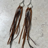 Stay Wild - Leather & Feather Diamond Earrings