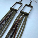 Stay Wild - Leather & Feather Frame Earrings