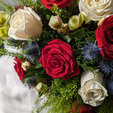 Crimson and Snow Bouquet