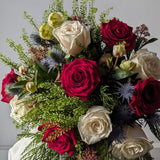 Crimson and Snow Bouquet