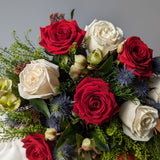 Crimson and Snow Bouquet