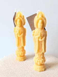 3 Guanyin Pillar Beeswax Candle - EastVan Bees