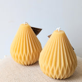 Fluted Pyramid Beeswax Candle