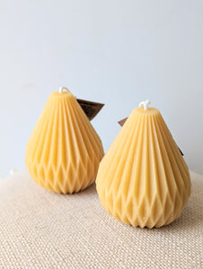 Fluted Pyramid Beeswax Candle - EastVan Bees