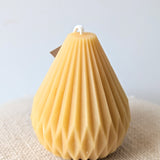 Fluted Pyramid Beeswax Candle