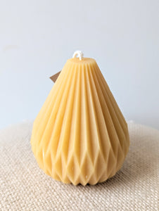 Fluted Pyramid Beeswax Candle - EastVan Bees