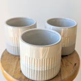 White/Grey Ceramic Textured Pot