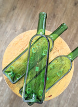 Load image into Gallery viewer, Green Glass Footed Half Wine Bottle