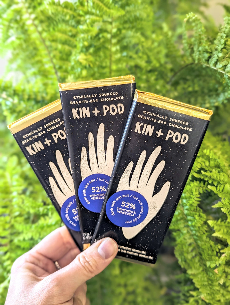 Kin + Pod 52% Venezuela Dark-Milk Sea Salt Craft Chocolate Bar