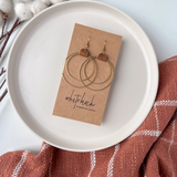 Distressed Leather & Brass Circles Earrings