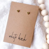 Mini Brass Heart Stud Earrings