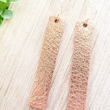 Rose Gold Leather Bar Earrings