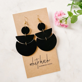 Black Leather Statement Earrings