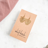 Brass Monstera Leaf Earrings