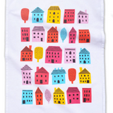 Little Houses Tea Towel