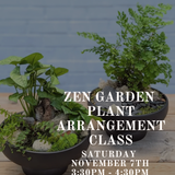 Zen Garden Plant Arrangement Class: Saturday November 7th 3:30PM - 4:30PM
