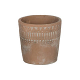 ROUND CEMENT POT GEOMETRIC PATTERN SMALL