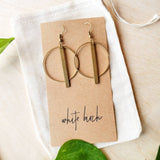 Brass Circle Bar Earrings