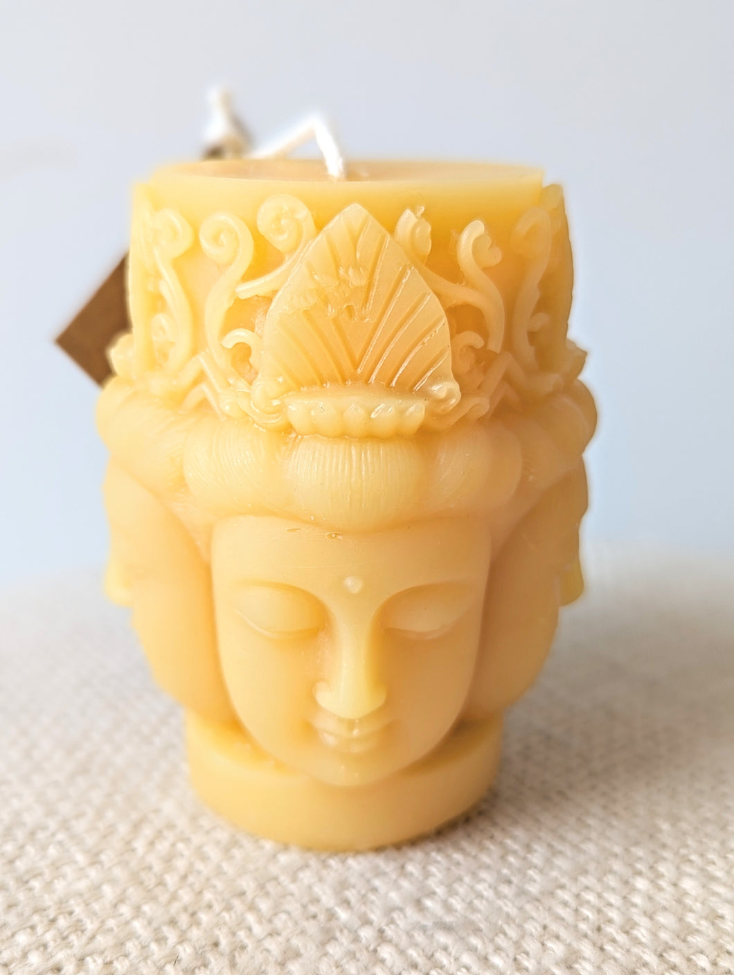 4 Buddha Pillar Beeswax Candle - EastVan Bees