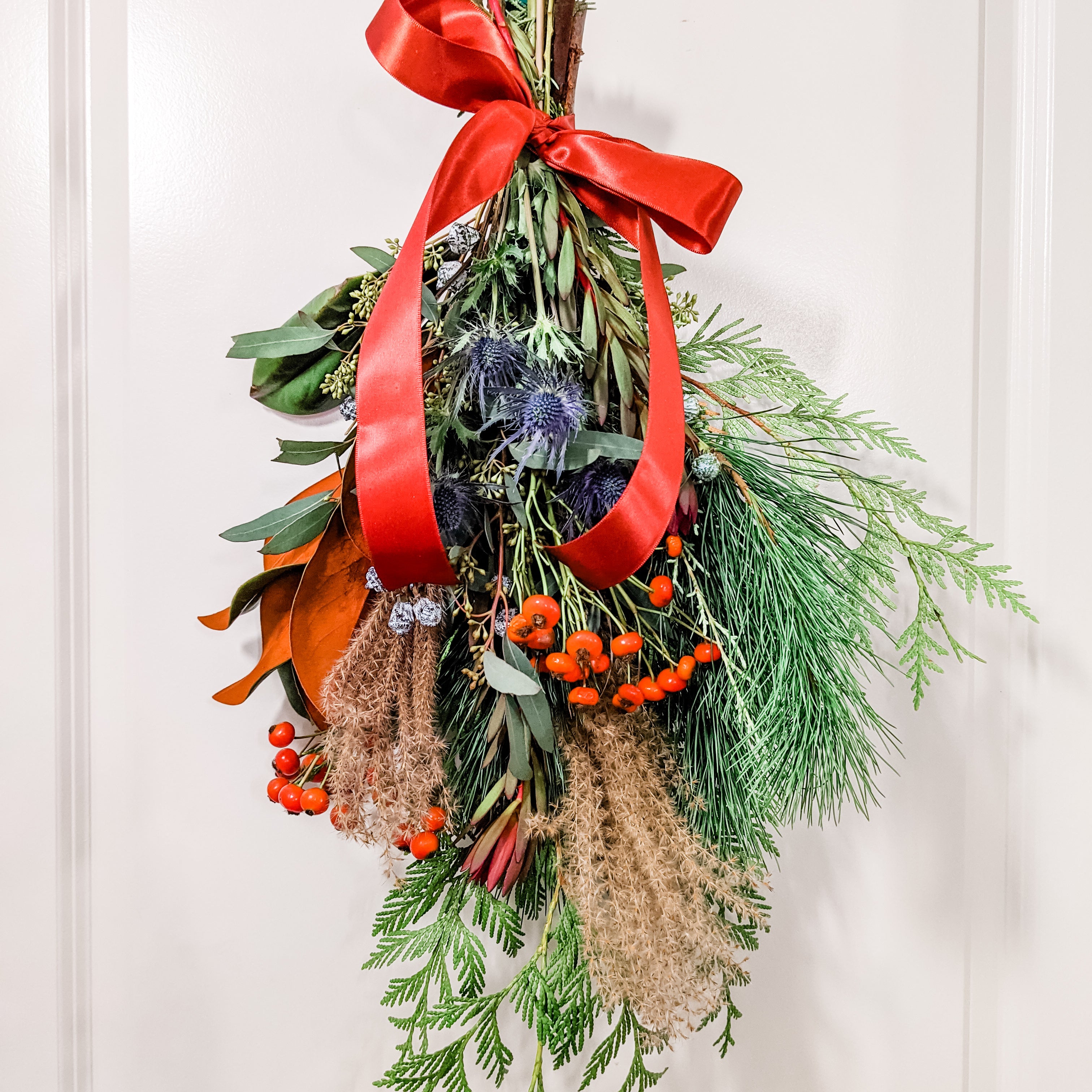 evergreen door swag